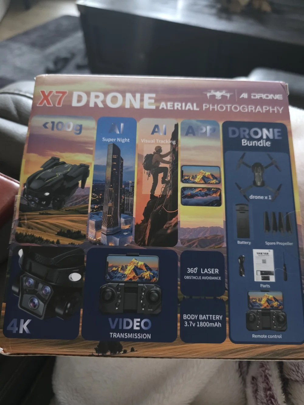 X7 Aerial Drone - Black with Yellow Accents